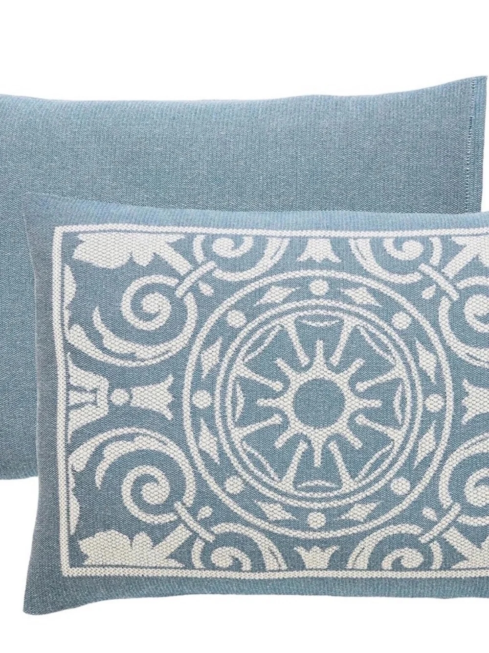Blue and Cream Damask Bedspread Set- Elegant Home Bedding